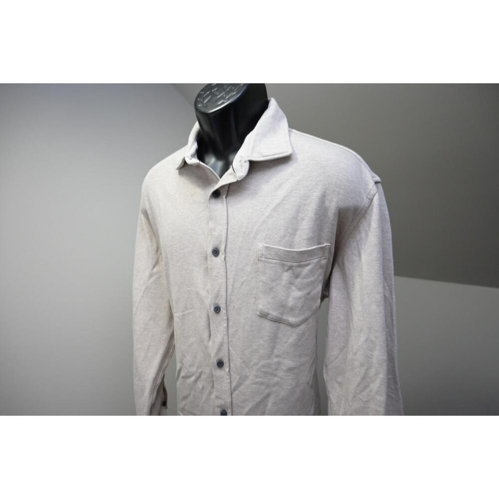 Giasone Soft Dress Shirt Beige Button Up Luxury Long‎ Sleeve Mens Sz XL